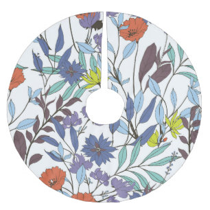 Saia Para Árvore De Natal De Poliéster Elegância Floral, Fundo de Abstrato Vintage.