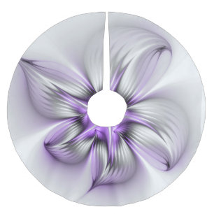 Saia Para Árvore De Natal De Poliéster Elegância Floral Moderna Abstrato Violet Art