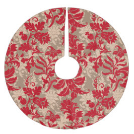 Saia Para Árvore De Natal De Poliéster Elegant Red Floral Christmas