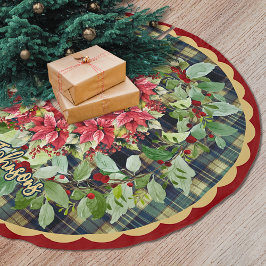 Saia Para Árvore De Natal De Poliéster Elegant red green festive christmas wreath custom