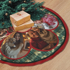 Saia Para Árvore De Natal De Poliéster Elegant red green multiple photos christmas 