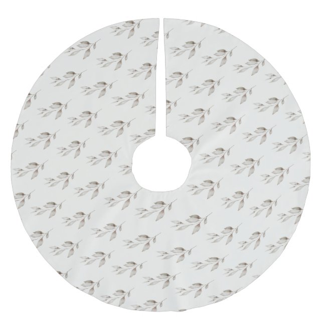 Saia Para Árvore De Natal De Poliéster Elegante Boho Wildflower Greenerase Folhas (Frente)