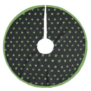 Saia Para Árvore De Natal De Poliéster Elegante Glam Green Diamond Stars Sparkle Gems