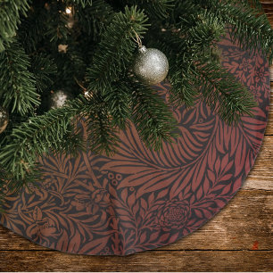 Saia Para Árvore De Natal De Poliéster Elegante Monograma de Padrão Botânico Boho em Terr