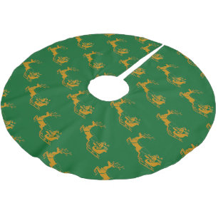 Saia Para Árvore De Natal De Poliéster Elegante papais noeis Dourados de Natal Deer xmas
