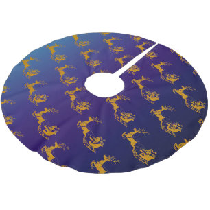 Saia Para Árvore De Natal De Poliéster Elegante papais noeis Dourados de Natal Deer xmas