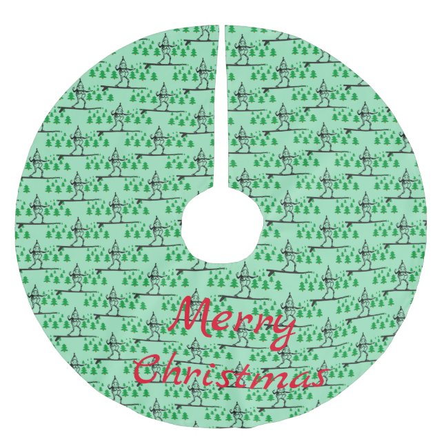 Saia Para Árvore De Natal De Poliéster Elf em um Thunder_Cove surfboard (Frente)