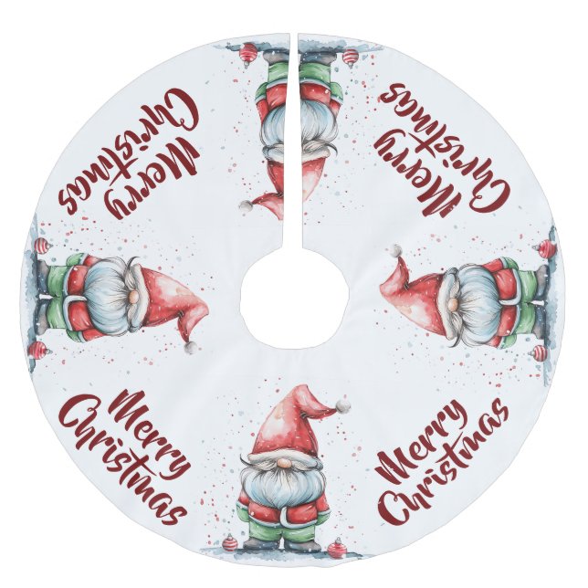 Saia Para Árvore De Natal De Poliéster Elf Gnomo (Frente)