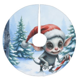 Saia Para Árvore De Natal De Poliéster Elfo de Natal com Candy Cane.
