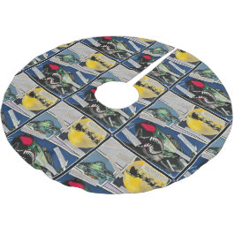 Saia Para Árvore De Natal De Poliéster 'Encontros de Natal' Pintura em um