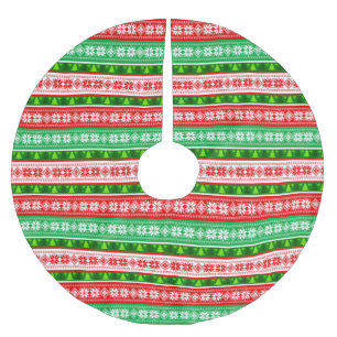 SAIA PARA ÁRVORE DE NATAL DE POLIÉSTER ENFEITES DE NATAL DESIGN VERDE BRANCA VERMELHA