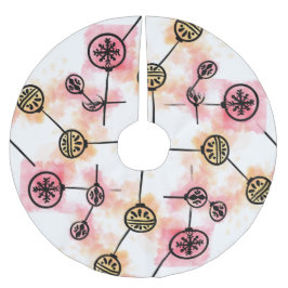 Saia Para Árvore De Natal De Poliéster Enfeites de natal no splatter de aquarela