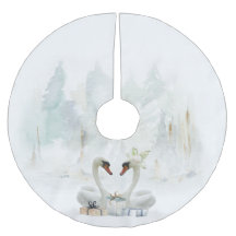 Escoamento Elegante da Árvore de Aquarela Swans