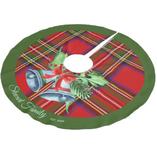 Saia Para Árvore De Natal De Poliéster Escocesa Real Stewart Tartan Árvore de Natal