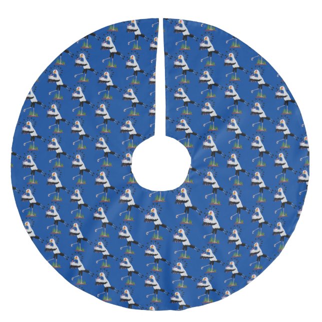 Saia Para Árvore De Natal De Poliéster Escrivado, secretário de pássaros escrevendo carto (Frente)