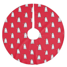 Saia Para Árvore De Natal De Poliéster Espantalho Fantasma de Natal com Papai Noel