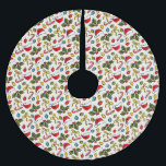 Saia Para Árvore De Natal De Poliéster Esquemas de Natal Festivos de Aquarela<br><div class="desc">Adicione uma pop de diversão debaixo da árvore com esta saia da árvore de Natal com esboços de aquarela feitos à mão.</div>