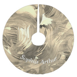 Saia Para Árvore De Natal De Poliéster Estilo de Vintagem do Traço de Pincel com Abstrato