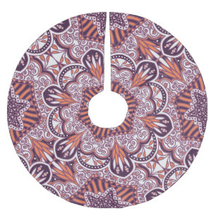 Saia Para Árvore De Natal De Poliéster Estilo étnico, textura decorativa vintage.