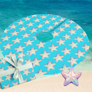 Saia Para Árvore De Natal De Poliéster Estrela-do-mar Tropical Brilhante Natal
