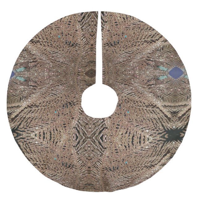 Saia Para Árvore De Natal De Poliéster Estrela Sparkle Dourada (Frente)