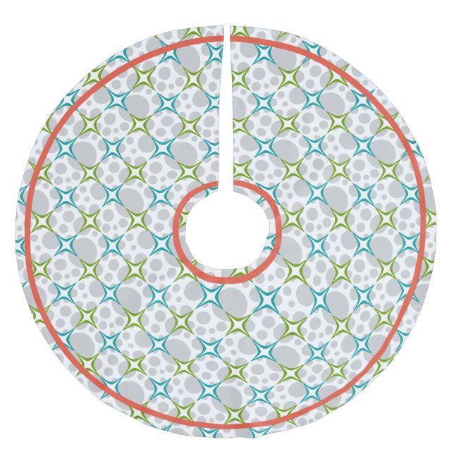 Saia Para Árvore De Natal De Poliéster Estrelas de meio século (Frente)