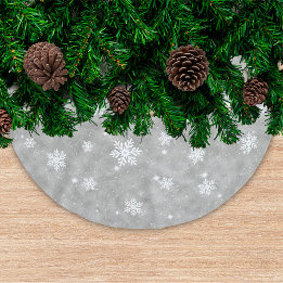 Saia Para Árvore De Natal De Poliéster Estrelas de Natal com Brilho Prateado Padrão de Fl