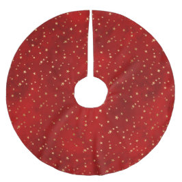 Saia Para Árvore De Natal De Poliéster Estrelas de Natal de Inverno em Folha de Ouro e Ve