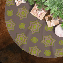 Estrelas e círculos em castanho e verde