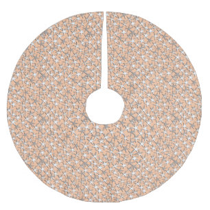 Saia Para Árvore De Natal De Poliéster Estrelas prateadas de cor-de-rosa