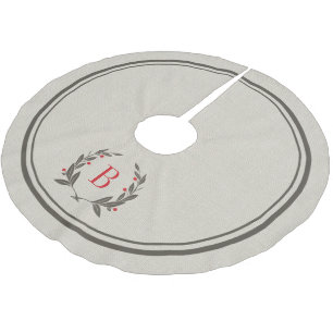 Saia Para Árvore De Natal De Poliéster Estrias russas e exaustão de árvore monograma