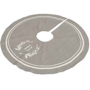 Saia Para Árvore De Natal De Poliéster Estrias russas e exaustão de árvore monograma