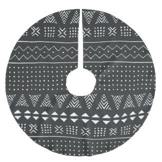 Saia Para Árvore De Natal De Poliéster Etnia tribal: padrão branco negro.