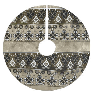 Saia Para Árvore De Natal De Poliéster Étnica Boho Grunge: Padrão Colorido