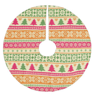 Saia Para Árvore De Natal De Poliéster Fair Isle Style Natal Sem Sede