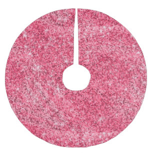 Saia Para Árvore De Natal De Poliéster Faísca de Sobrevivência Mágica de Natal Rosa Quent