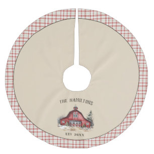 Saia Para Árvore De Natal De Poliéster Farmhouse Country Christmas