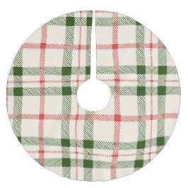 Saia Para Árvore De Natal De Poliéster Farmhouse Red & Green Xadrez Natal