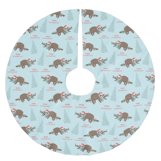 Saia Para Árvore De Natal De Poliéster Feliz (Frente)