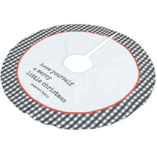 Saia Para Árvore De Natal De Poliéster Feliz de Xadrez de máquina de escrever minimalista