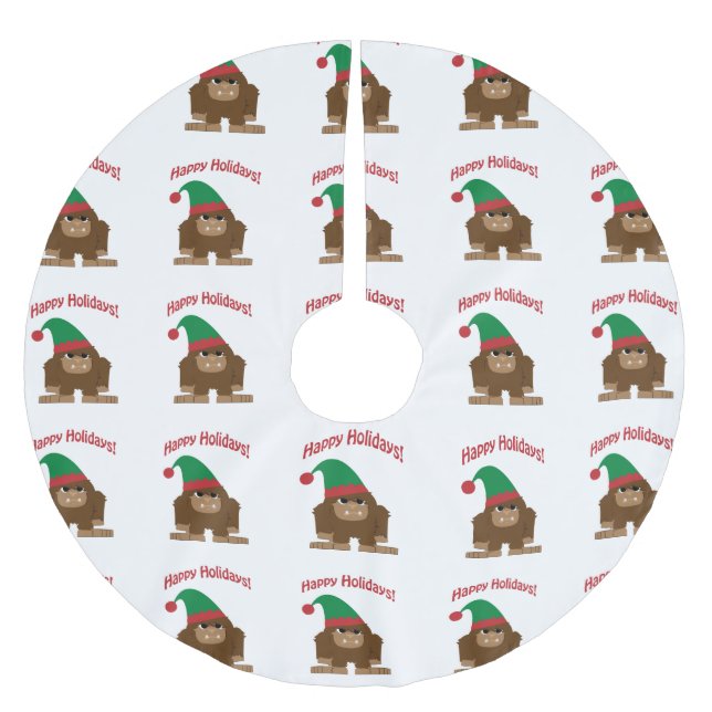 Saia Para Árvore De Natal De Poliéster Feliz Hokidays! Pé Grande Natal (Frente)