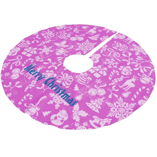 Saia Para Árvore De Natal De Poliéster Feliz Natal (Inclinado)