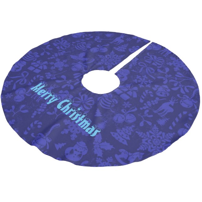 Saia Para Árvore De Natal De Poliéster Feliz Natal (Inclinado)