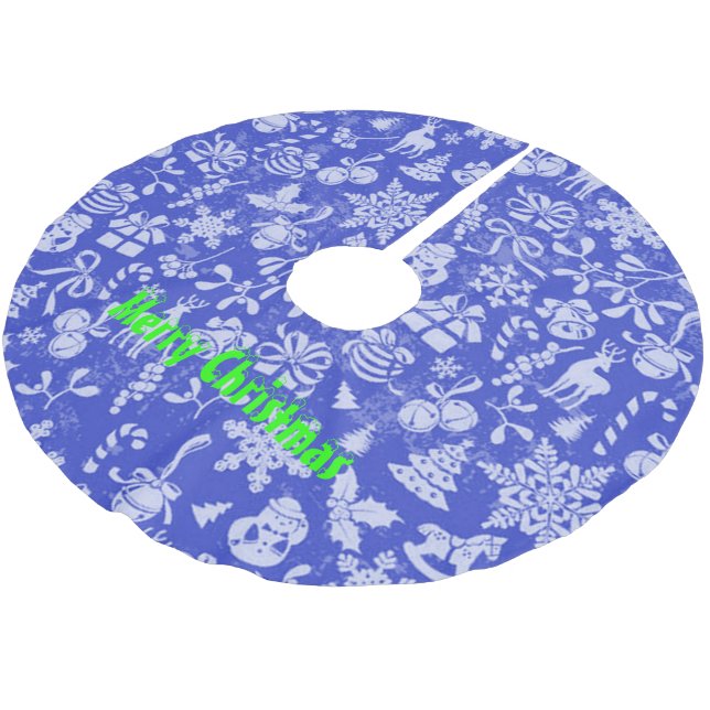 Saia Para Árvore De Natal De Poliéster Feliz Natal (Inclinado)