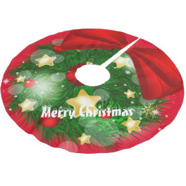 Saia Para Árvore De Natal De Poliéster Feliz Natal