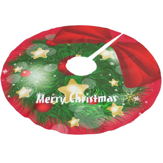 Saia Para Árvore De Natal De Poliéster Feliz Natal (Inclinado)