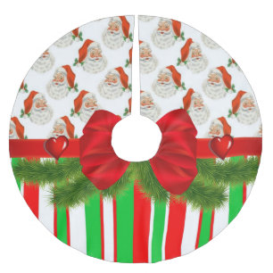 Saia Para Árvore De Natal De Poliéster Feliz Natal Árvore Camisa Vintage Papai Noel