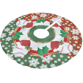 Saia Para Árvore De Natal De Poliéster Feliz Natal Baseball Lovers