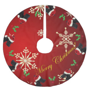 Saia Para Árvore De Natal De Poliéster Feliz Natal do Scottie