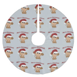 Saia Para Árvore De Natal De Poliéster Feliz Natal! Macaco papai noel